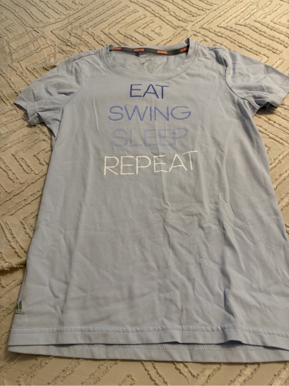 adidas Light Blue Golf Logo Performance Tee